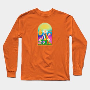 psychedelic flower power Long Sleeve T-Shirt